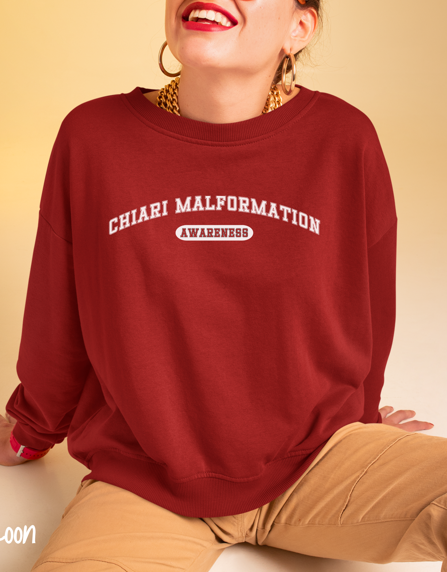 Chiari Malformation Awareness Crewneck Sweatshirt, Purple Awareness Ribbon, Chiari Malformation Fighter, Chiari Warrior Gift