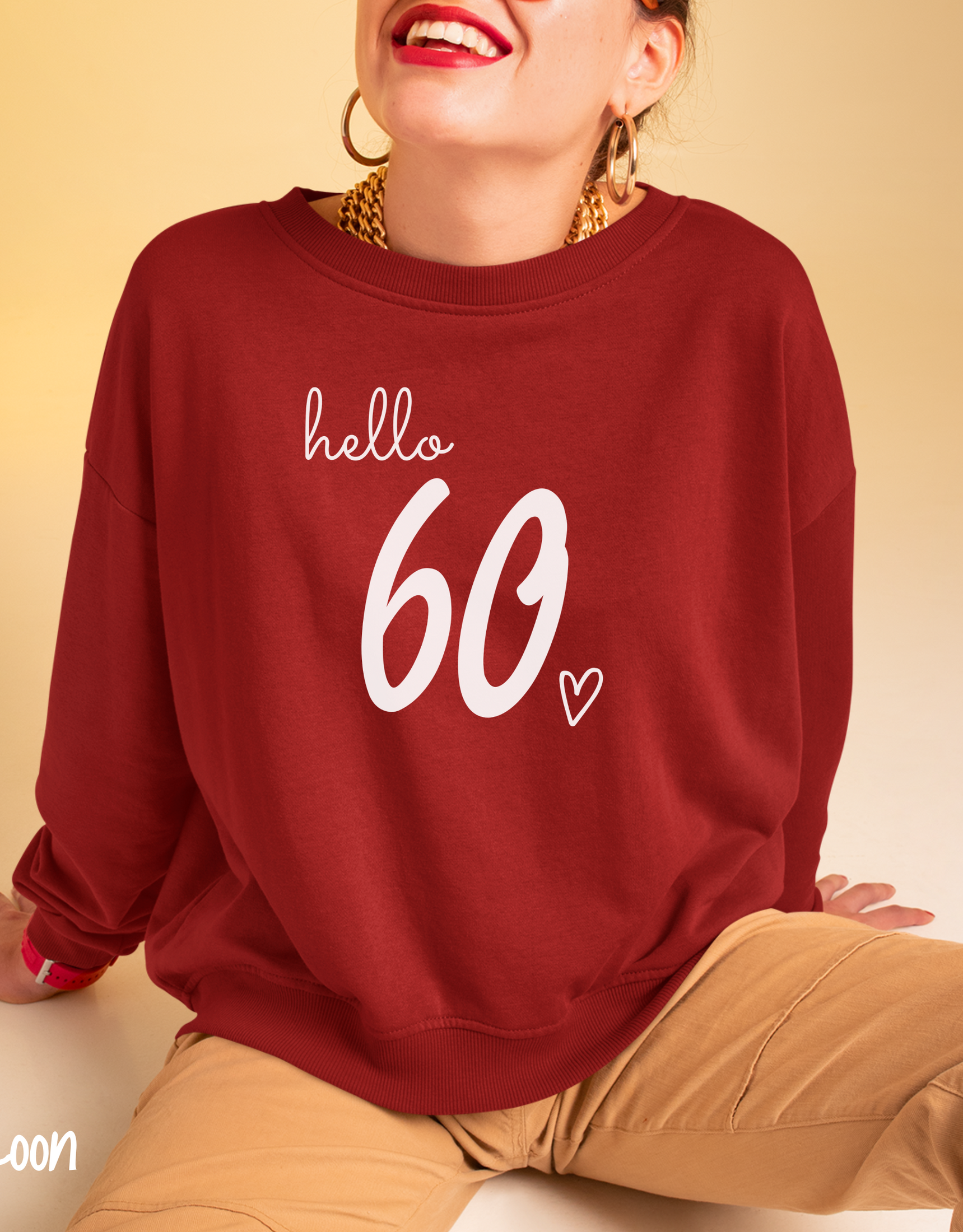 60th Birthday Sweatshirt, Hello 60 Sweatshirt, Hello Sixty Sweatshirt, Vintage 1965 Sweatshirt, 60th Birthday Crewneck, 60th Birthday Gift