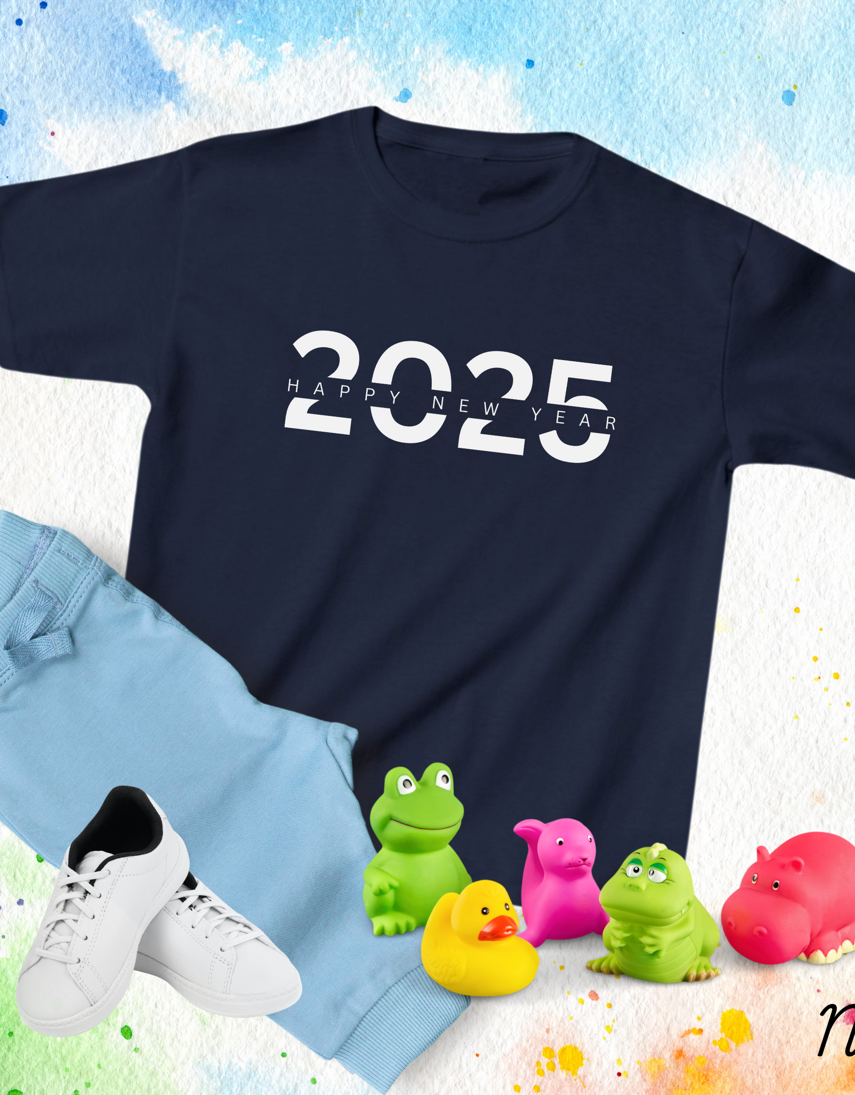 2025 Half Sleeves Shirts For Kids And Toddlers, Happy New Year Tshirts