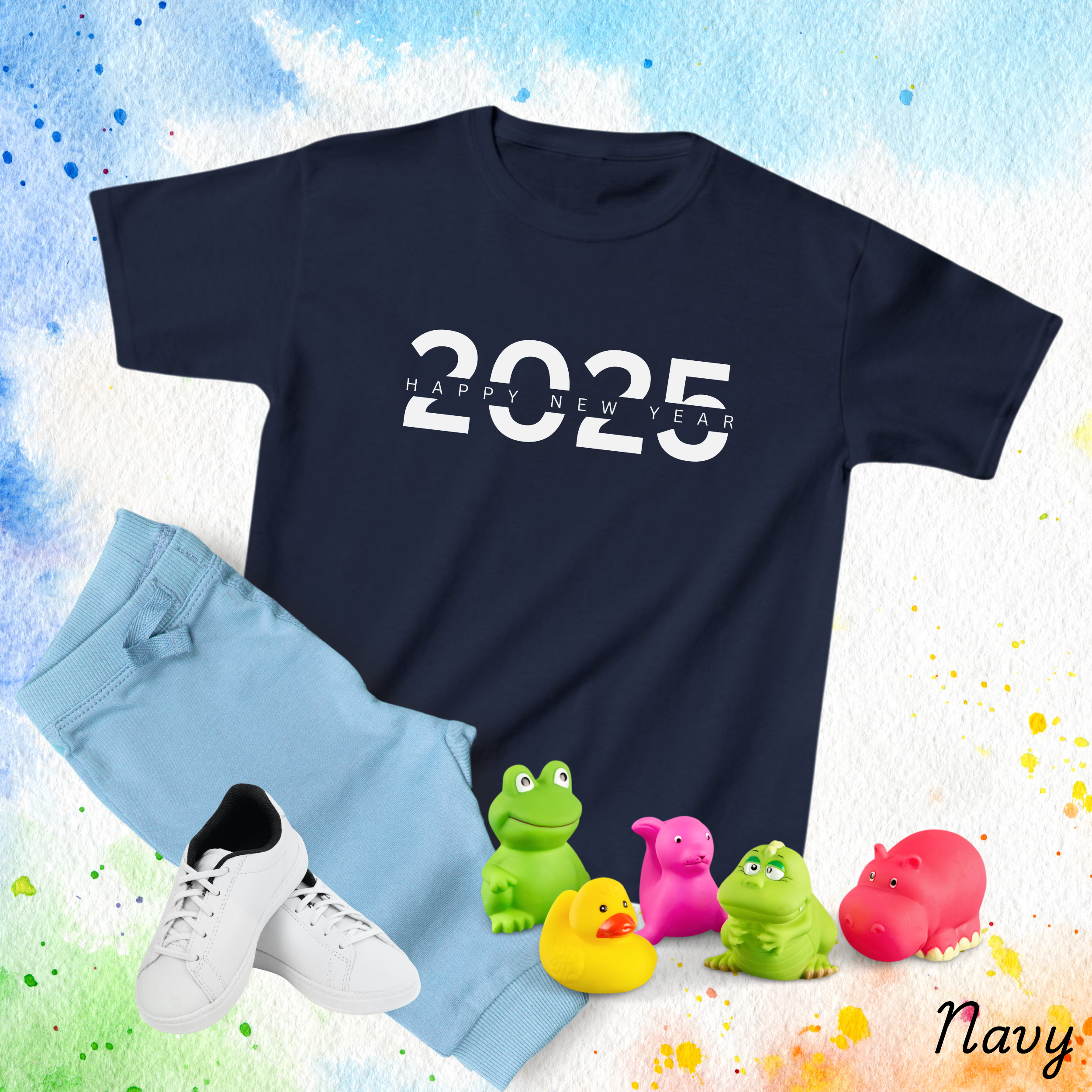 2025 Half Sleeves Shirts For Kids And Toddlers, Happy New Year Tshirts