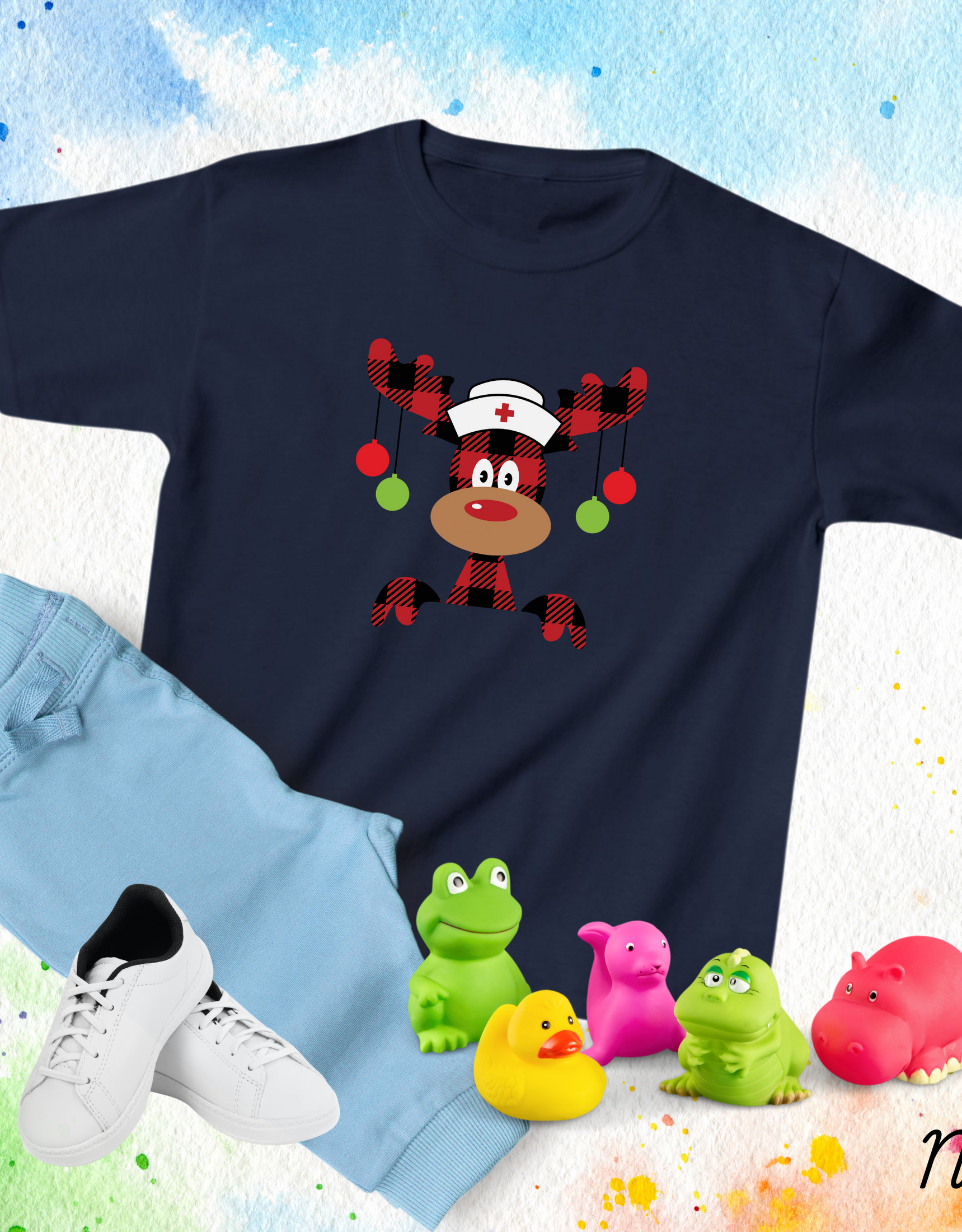 Christmas Nurse Kids T-shirts, Ugly Christmas Tees, Merry Christmas Toddler Shirts