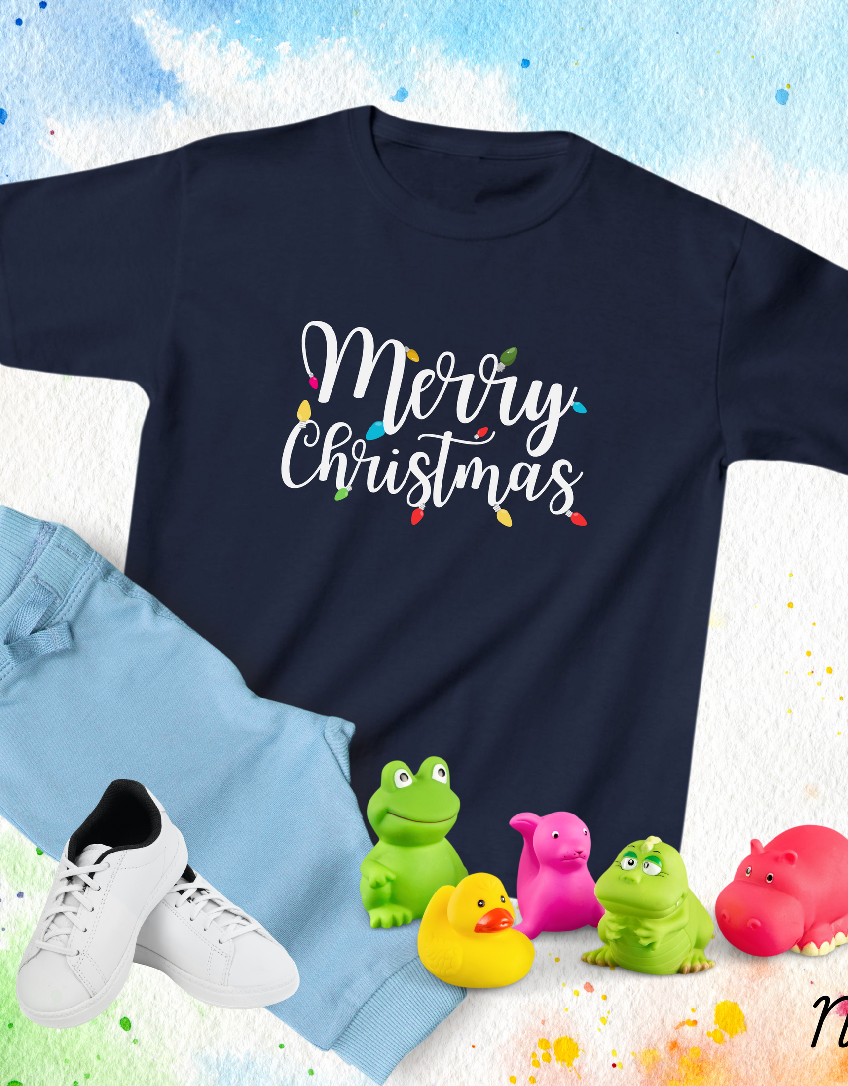 Merry Christmas Lights Kids Wear Shirts, Party Shirts For Kids And Toddlers, Baby Shirts