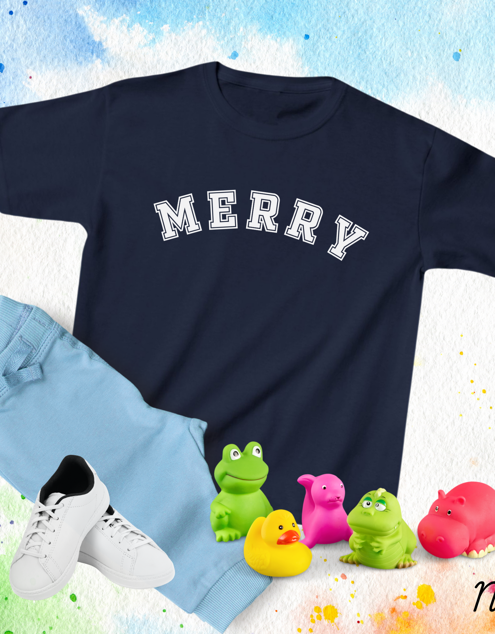 Merry Christmas Kids Shirts, Toddler Christmas T-shirts, Xmas Party Shirt For Babies