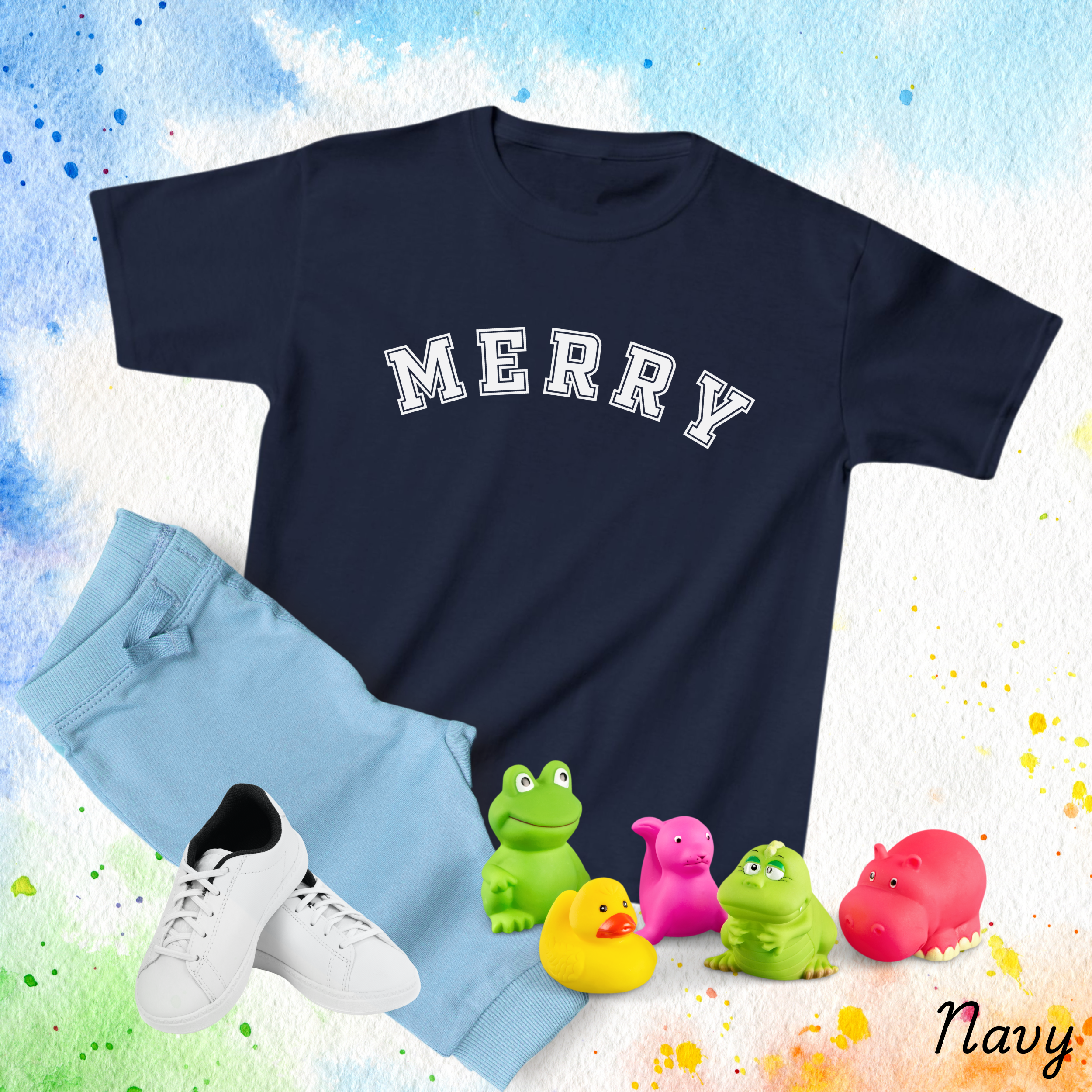 Merry Christmas Kids Shirts, Toddler Christmas T-shirts, Xmas Party Shirt For Babies