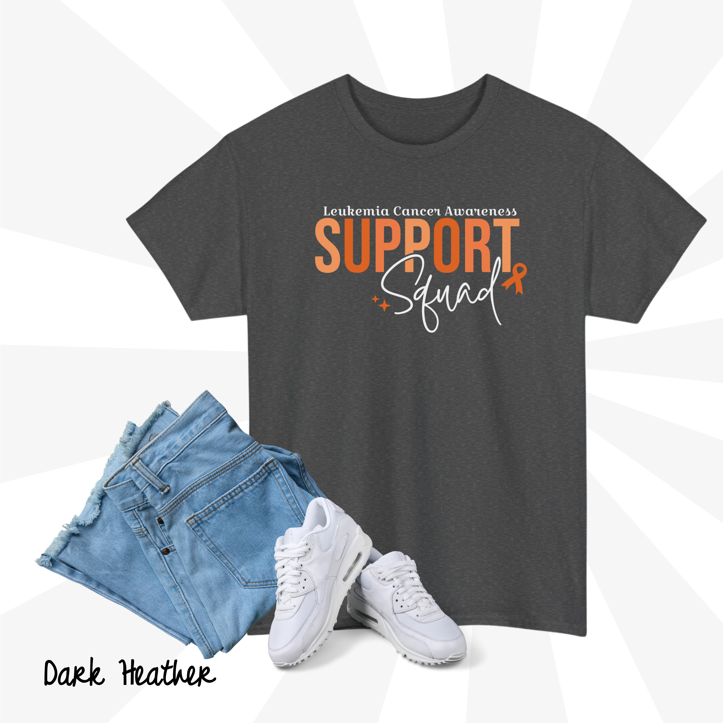 Leukemia Support Squad Shirt, Leukemia Fighter, Orange Awareness Ribbon Shirt, Leukemia Warrior, Family Support Shirt,