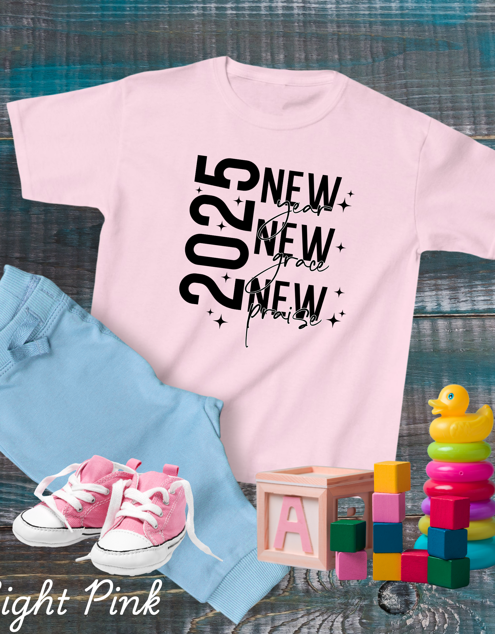 New Praise New Grace New Year T-Shirts, 2025 Shirts For Kids, New Beginning Tees For Girls , Family Shirts