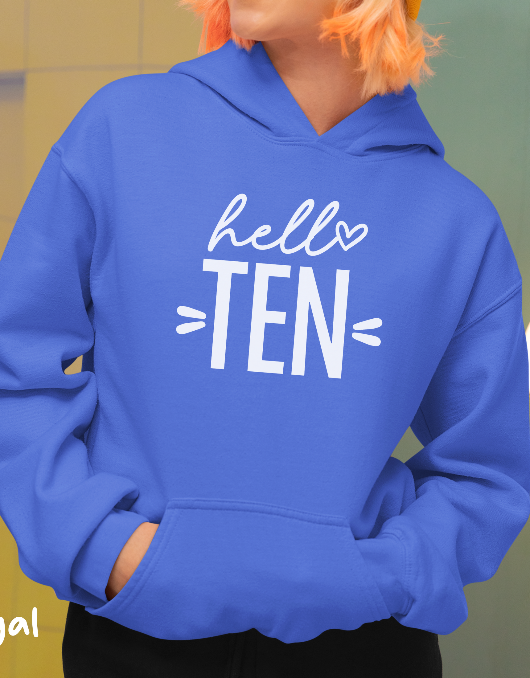 Hello Ten Hoodie For Birthday Party, 10th Birthday Event Hoodie, 10th Birthday Girl Hoodie, Ten Year Old Birthday Gift, Tenth Birthday Hoodie