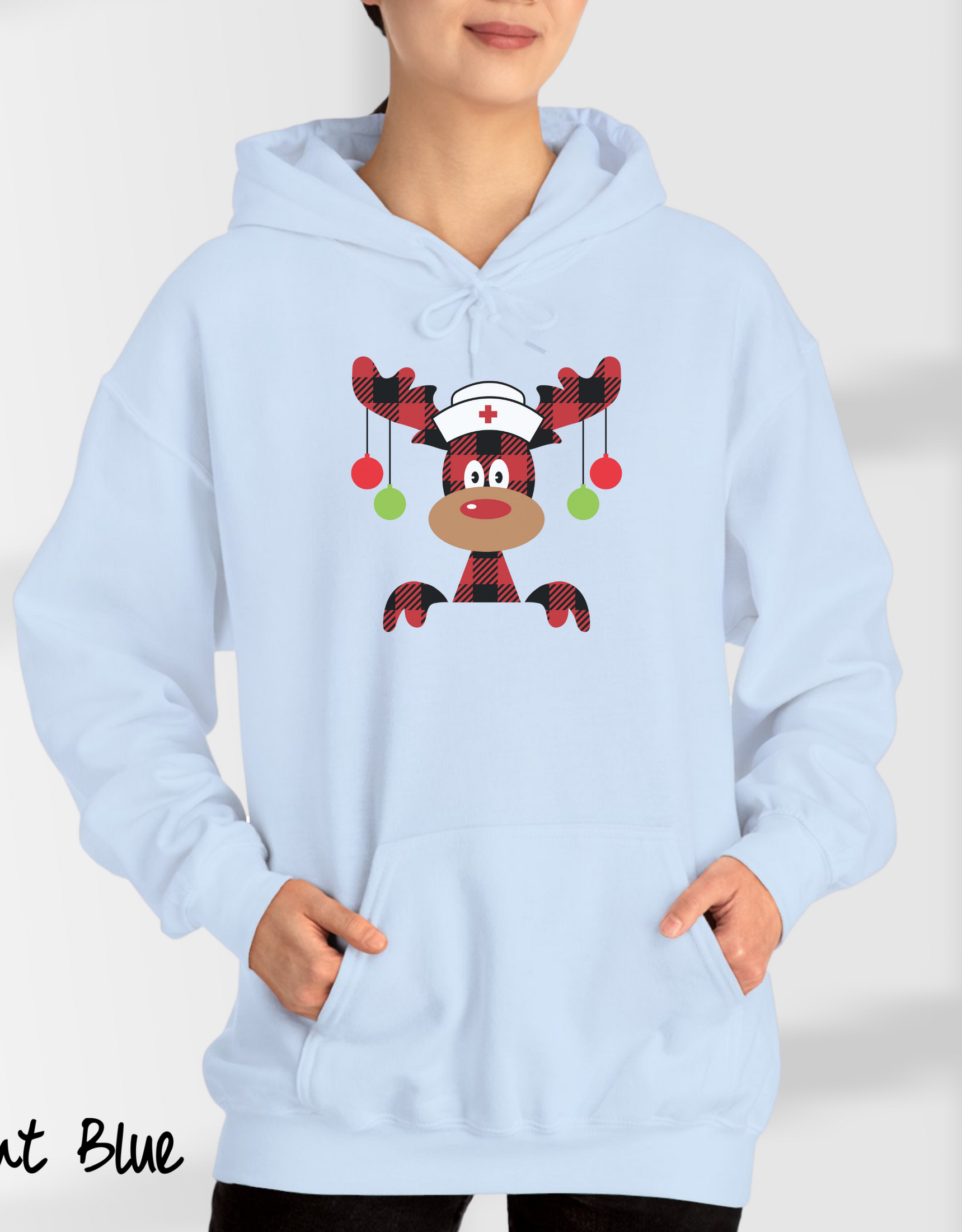 Light Blue Christmas Hoodies, Sweatshirts & Ugly Sweaters for Festive Style