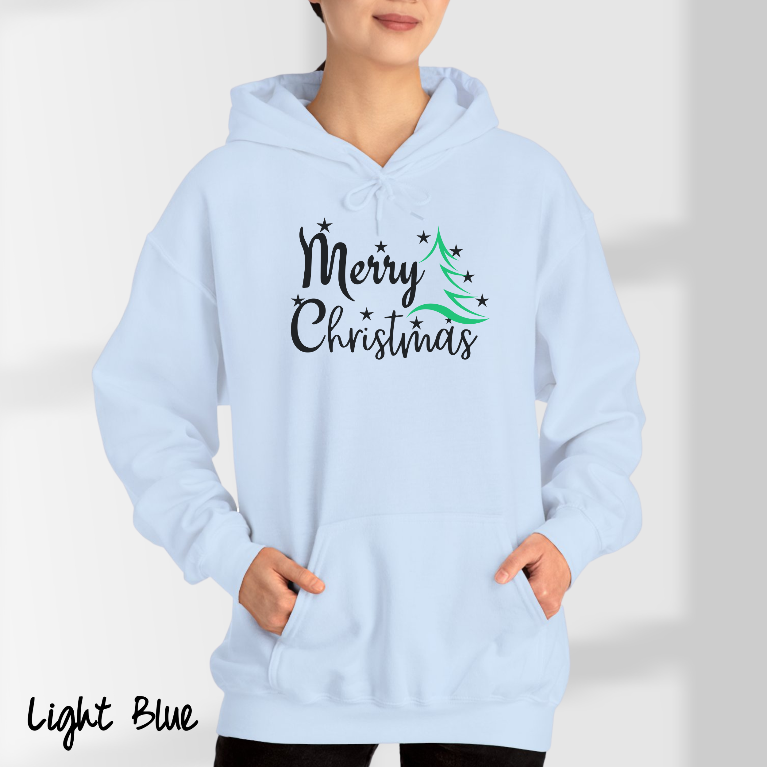 Christmas Tree Lights Crewneck Hoodie for Women  Merry Christmas Festive Wear