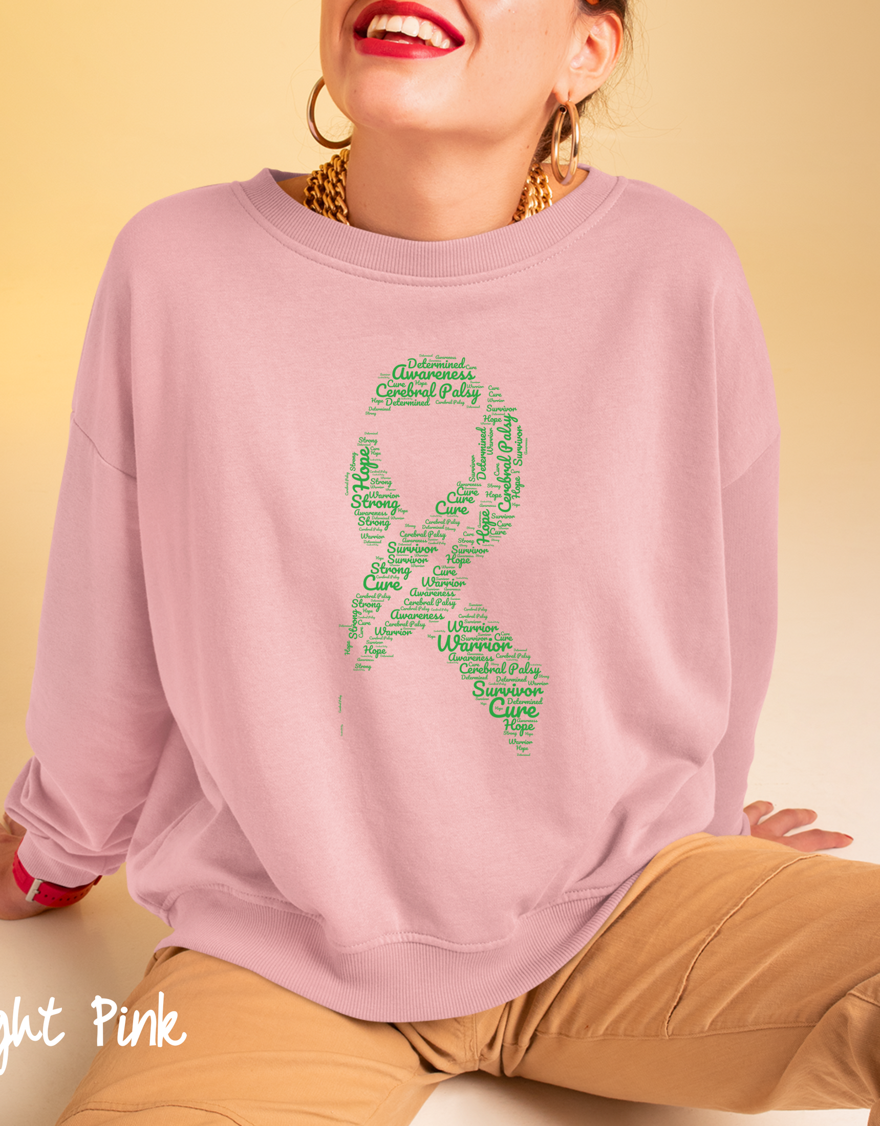 Cerebral Palsy Sweater, Green Ribbon Graphic Tees, Cerebral Palsy Awareness Month, Cerebral Palsy Survivor Gifts, Family Support Sweater