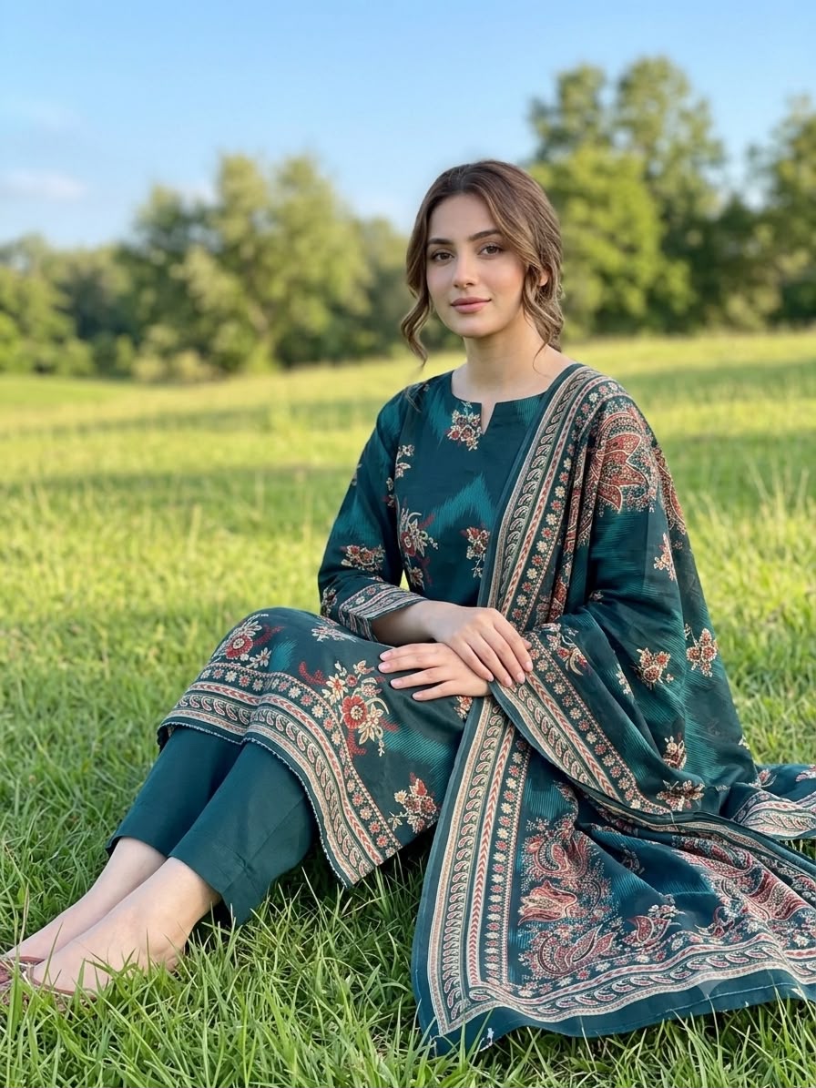 Women's Printed Lawn 3 Piece Suit  | Summer Collection