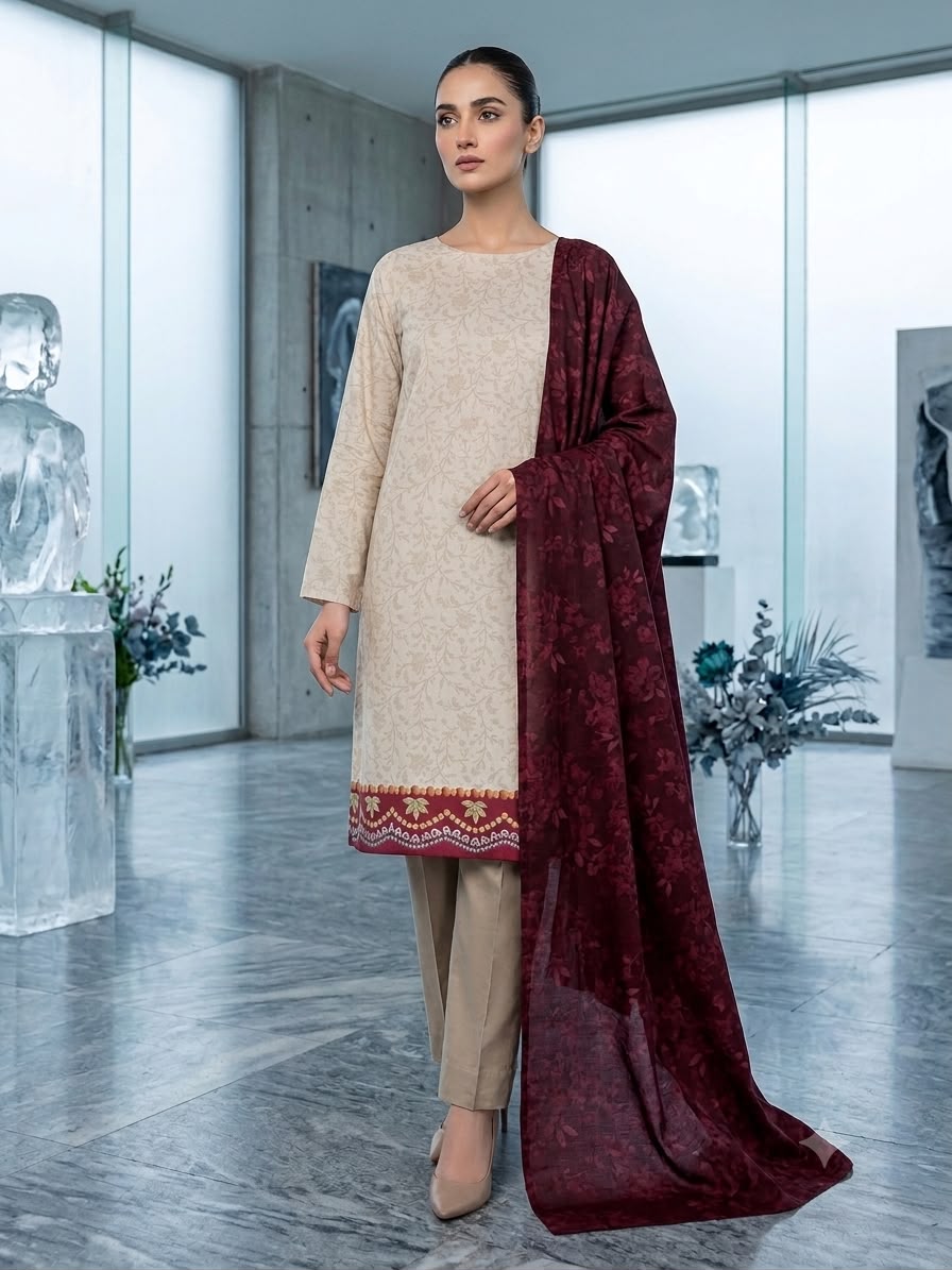 Women 3 Pc printed Lawn dress