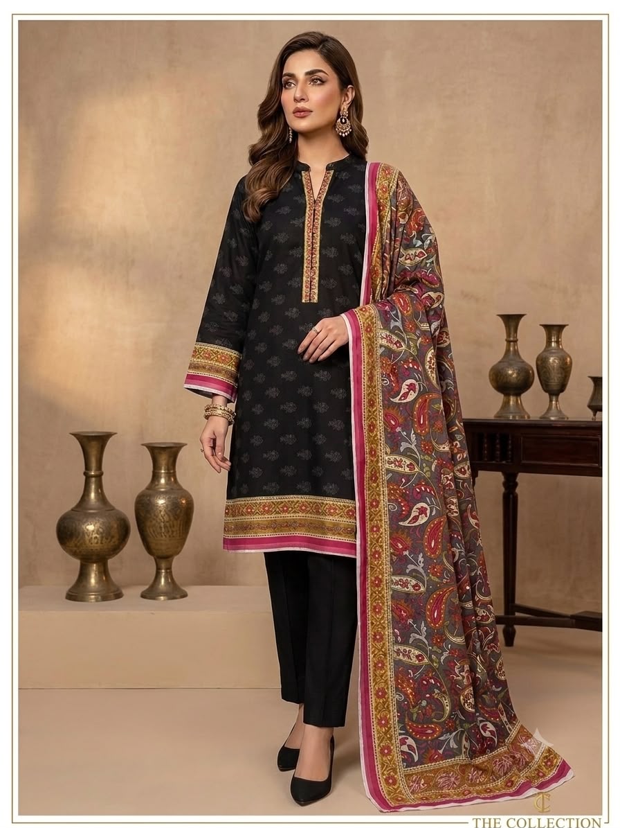 Women's Printed Lawn 3 Piece Suit - Summer Collection