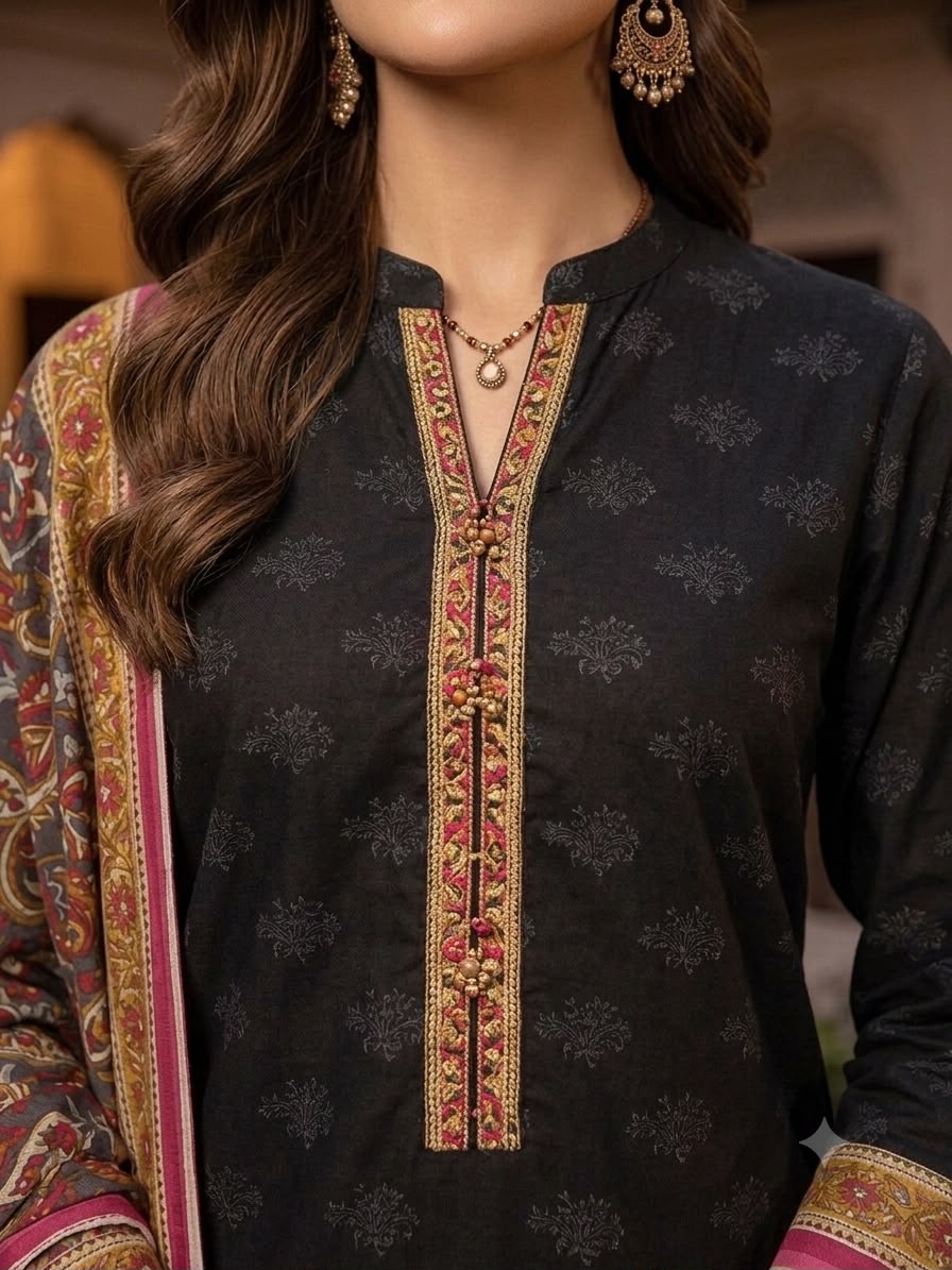 Women's Printed Lawn 3 Piece Suit - Summer Collection
